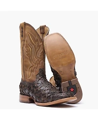 Durango Men's Premium Exotics Dark Brown Pirarucu Western Boot