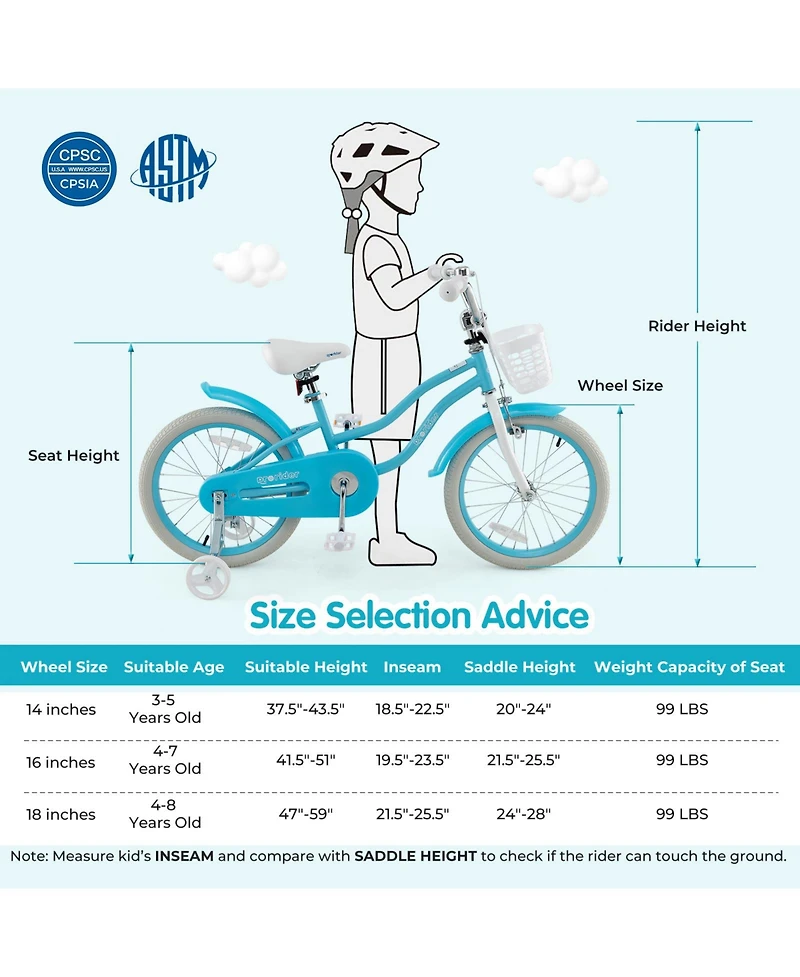 18 Inch Kids Bike with Dual Brakes and Adjustable Seat