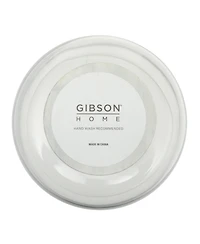 Gibson Home Wildgreens Large Glass Salad Bowl Set with Marble Base and Acacia Serving Utensils