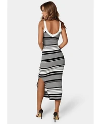Bebe Women's Striped Sweater Midi Dress