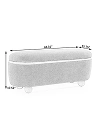 Upholstered End of Bed Storage Ottoman Bench with Seating and Hidden Compartment for Bedroom or Living Room Organization-The Pop Home