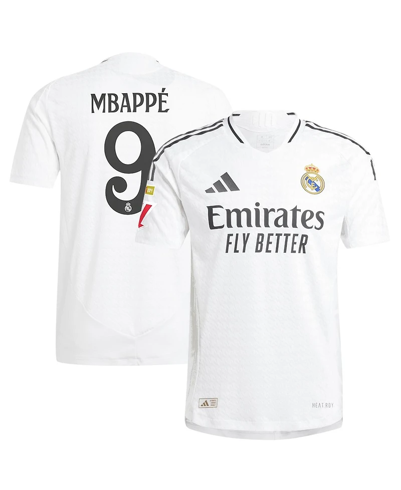 Adidas Men's Kylian Mbappe White Real Madrid 2024/25 Home Authentic Player Jersey