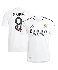 Adidas Men's Kylian Mbappe White Real Madrid 2024/25 Home Authentic Player Jersey