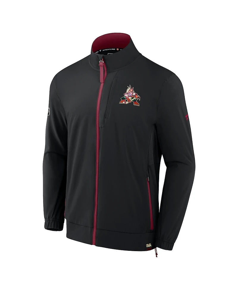 Fanatics Men's Black Arizona Coyotes Authentic Pro Rink Coaches Full-Zip Jacket