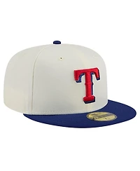 New Era Men's Cream Texas Rangers Chrome 59FIFTY Fitted Hat