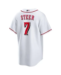 Nike Men's Spencer Steer White Cincinnati Reds Home Replica Jersey