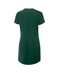 Fanatics Women's Green Miami Hurricanes Ruched Drape T-Shirt Dress