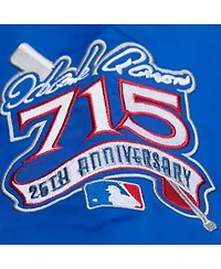 Mitchell & Ness Men's Hank Aaron Royal Atlanta Braves Legends Collection Vintage Satin Full-Snap Jacket