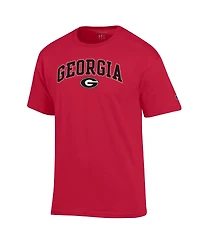 Champion Men's Red Georgia Bulldogs Arch Over Logo T-Shirt