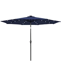 Gymax 9FT Solar Umbrella Led Patio Market Steel Tilt w/ Crank Outdoor Patio