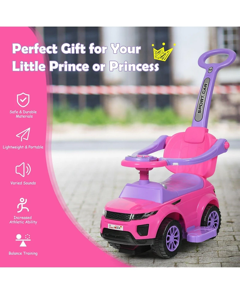 3 1 Ride on Push Car Toddler Stroller Sliding with Music