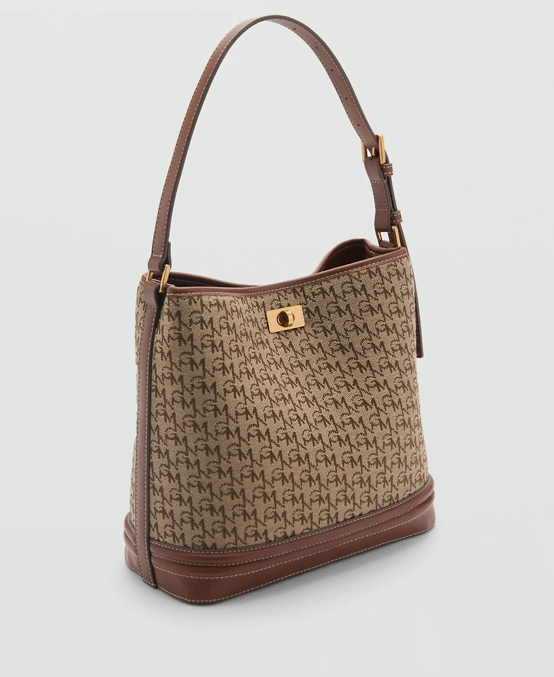 Mango Women's Printed Logo Shopper Bag