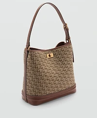 Mango Women's Printed Logo Shopper Bag