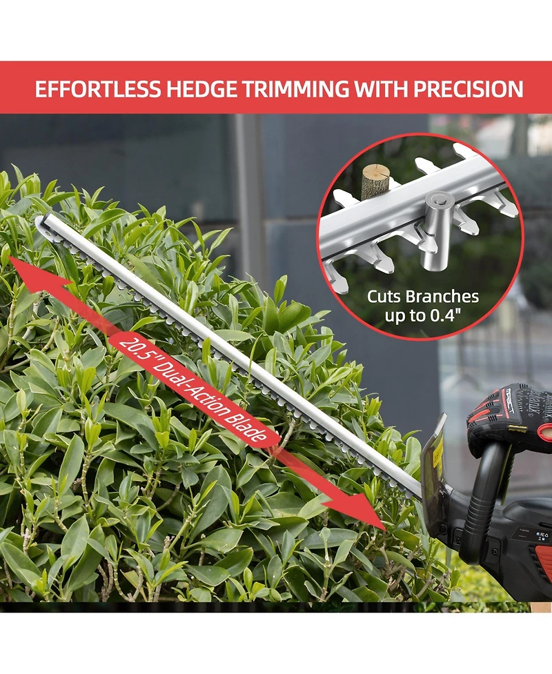 20V Max 20-inch Cordless Hedge Trimmer, Grass Shear & Shrubbery Trimmer (Battery & Charger Included)