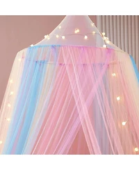 Kate Aurora Breathable Juvi Princess Rainbow Color Hanging Dome Canopy Tent Curtain Drape
