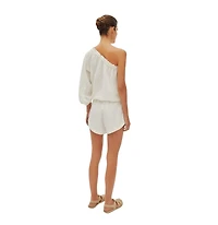 Labeca London Us Women's Capri Ecru Linen Shorts - s / ecru