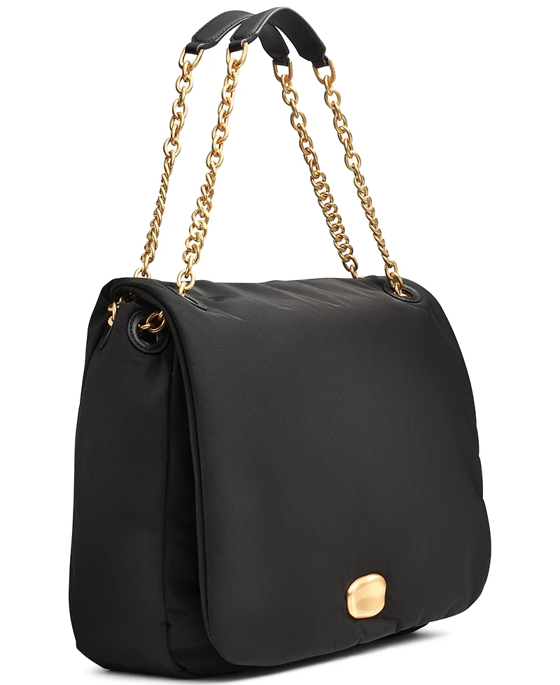 Donna Karan New York Crepe Nylon Shoulder with Chain Strap
