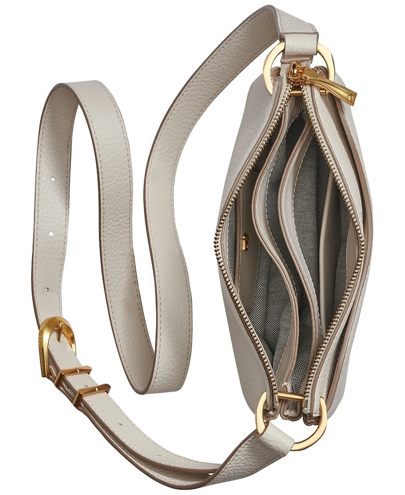 Donna Karan New York Glenwood Zippered Leather Crossbody with Tassel Detail