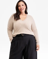 Charter Club Plus 100% Cashmere V-Neck Sweater, Macy's Exclusive