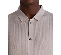 Karl Lagerfeld Paris Men's Knit Cardigan Polo Shirt