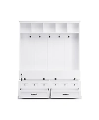 Streamdale Chic 3-in-1 Entryway Bench with Lift Top Storage, Coat Rack, and 5 Hooks