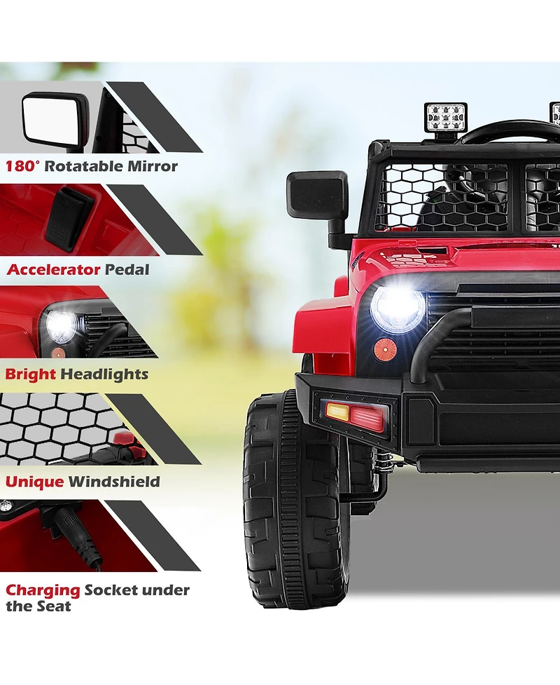 12V Kids Ride On Truck with Remote Control and Headlights