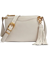 Donna Karan New York Glenwood Zippered Leather Crossbody with Tassel Detail