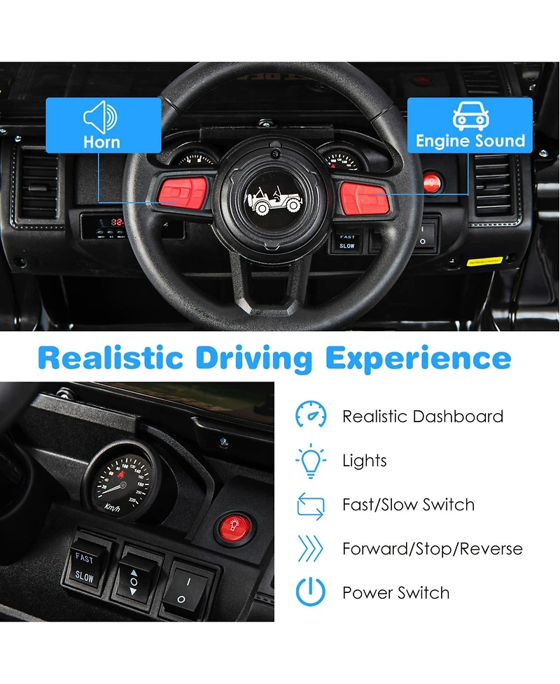 12V Kids Ride-on Jeep Car with 2.4 G Remote Control