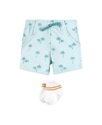 Hudson Baby Baby Boys Hudson Bodysuit Outfit with Shorts and Socks