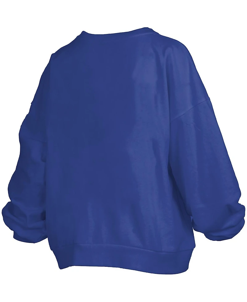 Pressbox Women's Royal Florida Gators 2025 Ncaa Men's Basketball National Champions Barkley Janice Oversized Fleece Pullover Sweatshirt