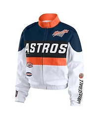 Wear by Erin Andrews Women's Orange/White Houston Astros Racing Full-Zip Jacket