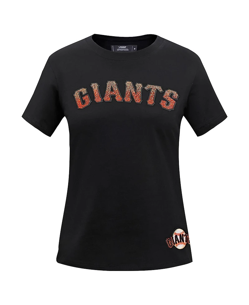 Pro Standard Women's Black San Francisco Giants Rhinestone Slim Fit T-Shirt