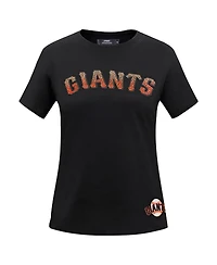 Pro Standard Women's Black San Francisco Giants Rhinestone Slim Fit T-Shirt