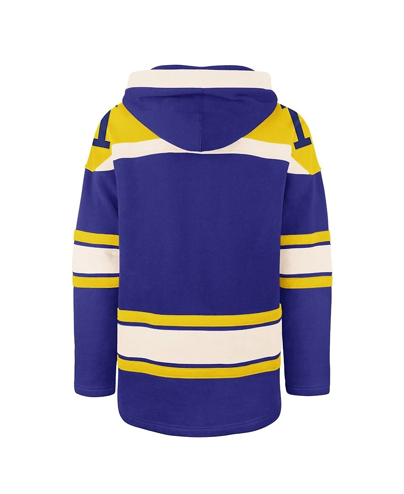 '47 Brand Men's Royal Milwaukee Brewers Superior Lacer Pullover Hoodie