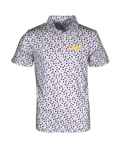 Garb Big Boys and Girls White Lsu Tigers Earnest Allover Print Polo Shirt
