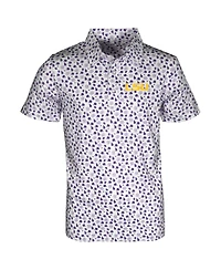 Garb Big Boys and Girls White Lsu Tigers Earnest Allover Print Polo Shirt