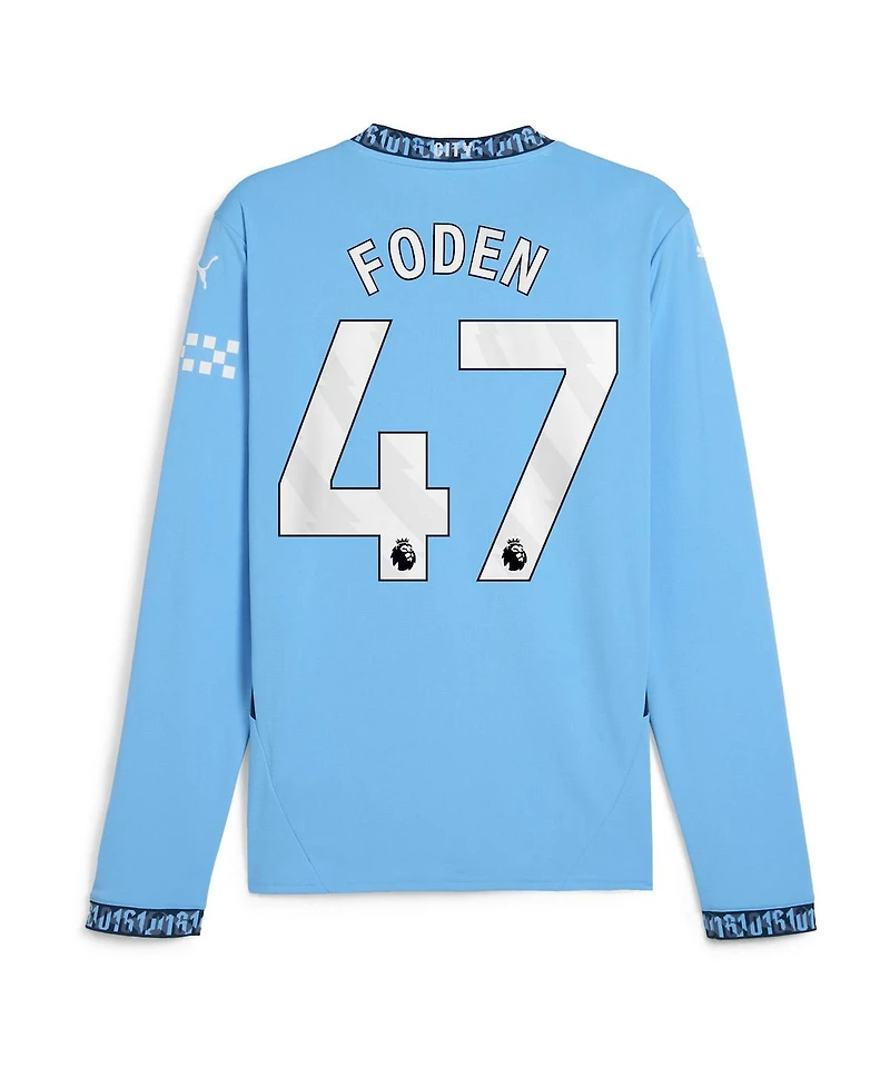 Puma Men's Phil Foden Light Blue Manchester City 2024/25 Home Replica Long Sleeve Player Jersey