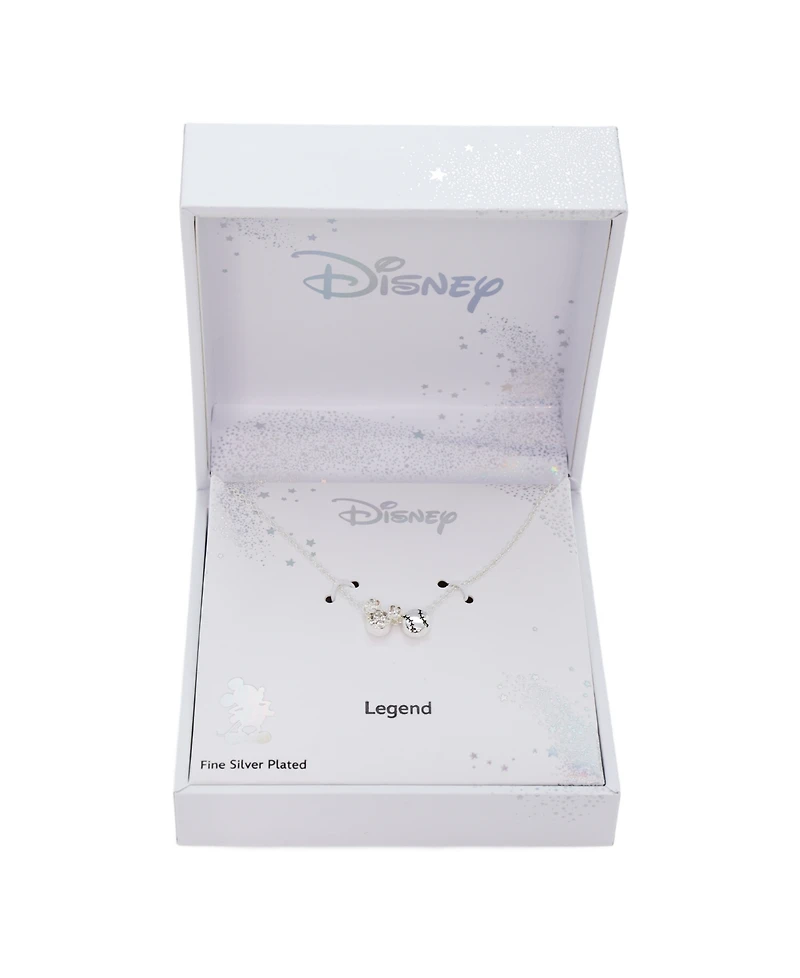 Disney Cubic Zirconia Mickey Mouse Baseball Charm Necklace