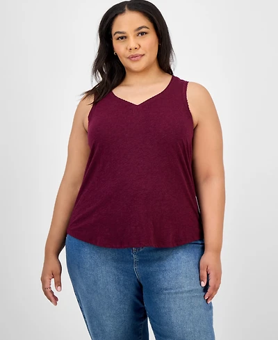 Democracy Trendy Plus V-Neck Tank Top