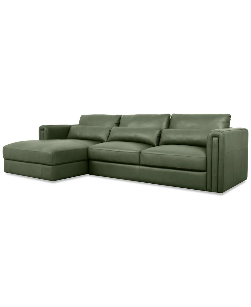 Touville 2-Pc. Leather Sectional with Chaise, Exclusively at Macy's