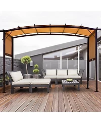 Outdoor Pergola Gazebo with Retractable Canopy Shades