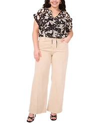 Vince Camuto Plus Printed Peasant Blouse