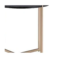 Contemporary Round Side Table – Manufactured Wood with Metal Accents