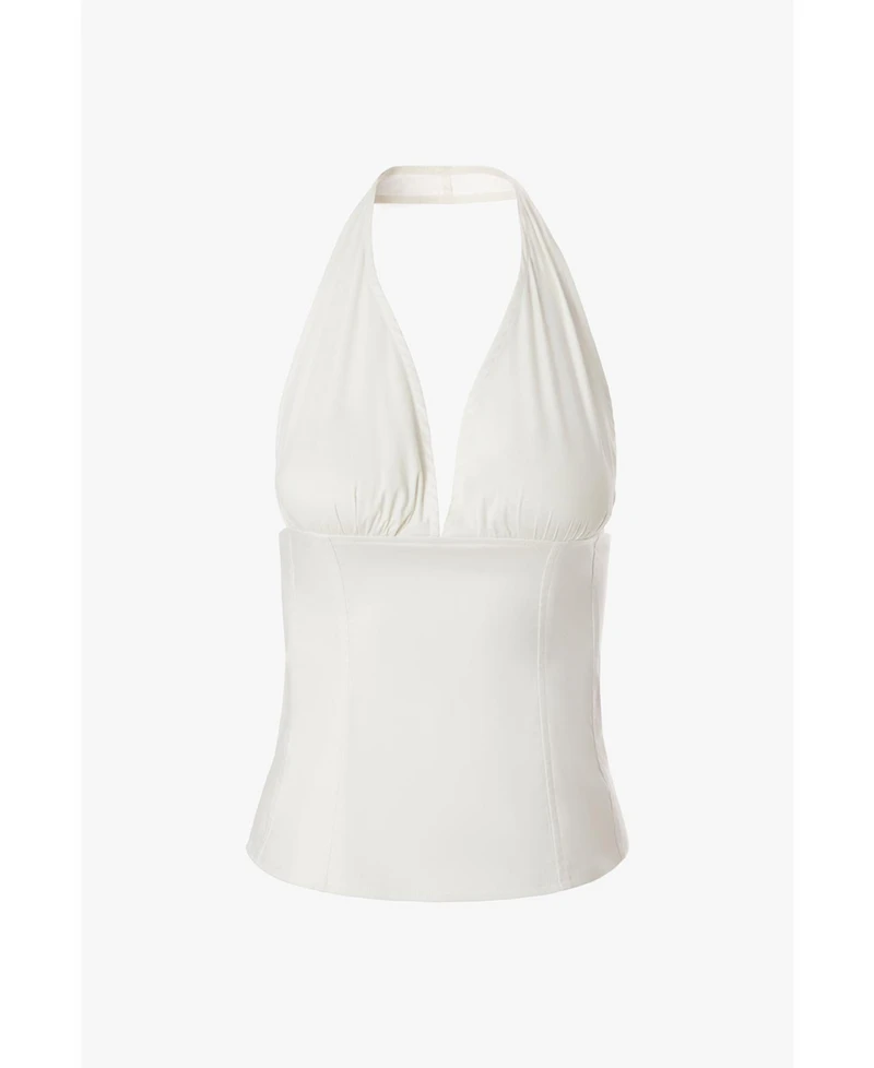 WeWoreWhat Women's Halter Neck Corset Top