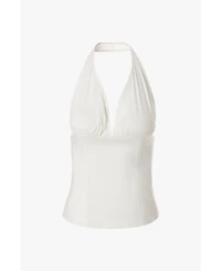 WeWoreWhat Women's Halter Neck Corset Top
