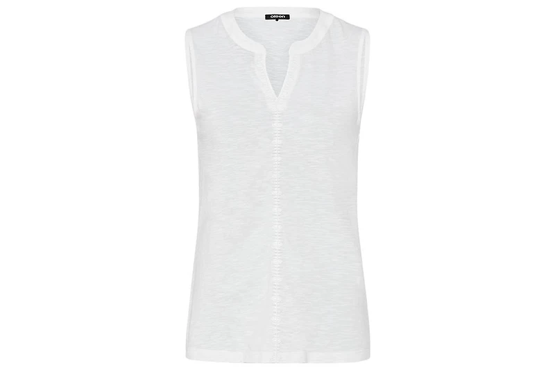 Olsen Women's Sleeveless Embroidered Detail Top
