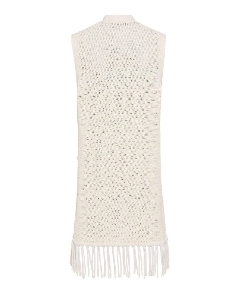 Olsen Women's Longline Fringe Trim Vest