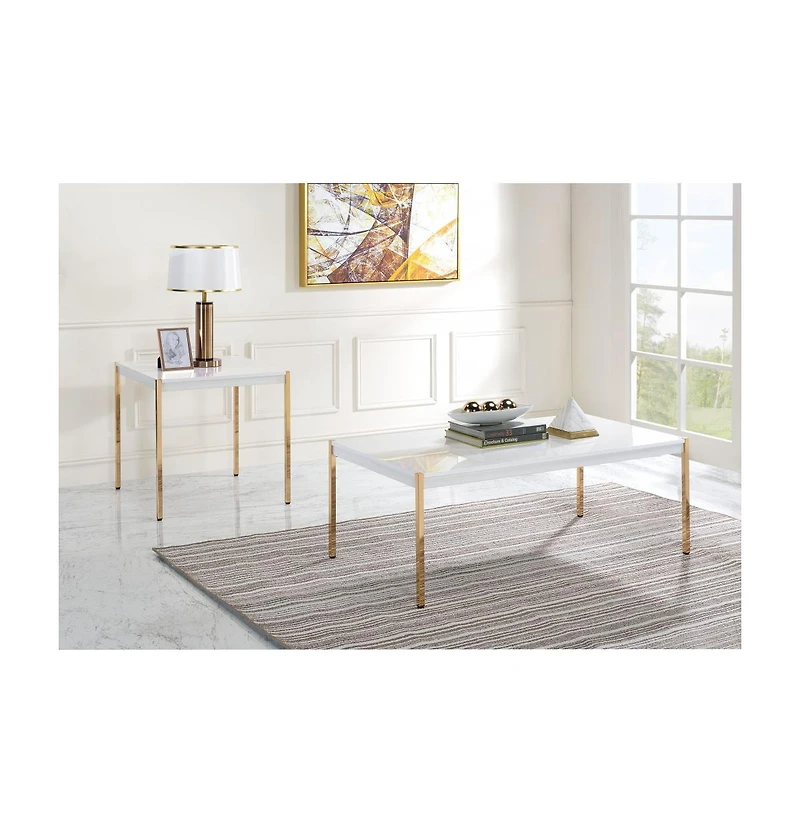 Contemporary Square End Table in Manufactured Wood Finish
