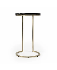 Contemporary Round Marble End Table with Sleek Design