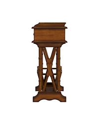 Solid & Manufactured Wood Side Table with Storage Drawer and Magazine Holder